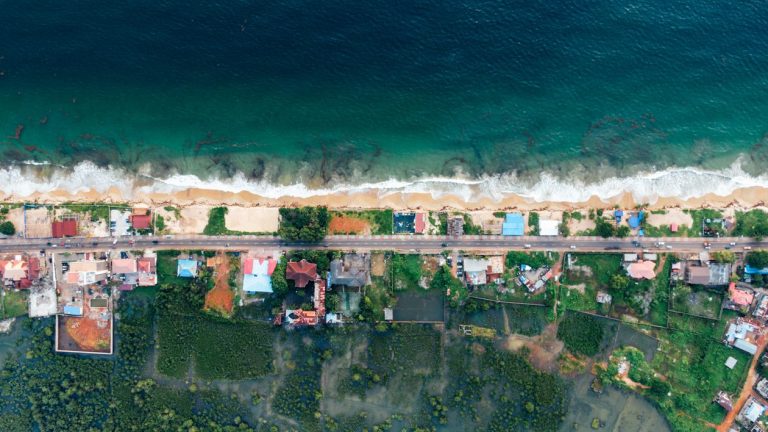 Coastal homes beside the seashore