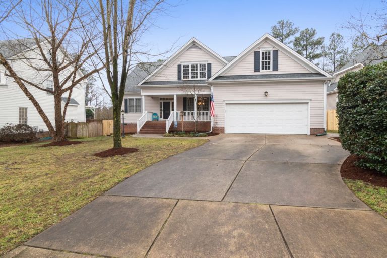 Suburban house with a wide driveway